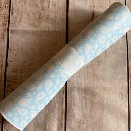 Clearance Paisley White on Light Blue