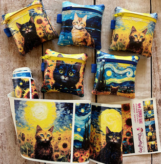 zipper bag panels Starry Cat