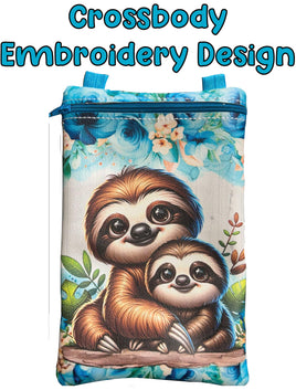 Embroidery design 9x6 Crossbody style zip top bag