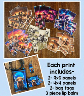 9x6 Crossbody, Gift Card, Chapstick Set, Bag Tags:  Horses