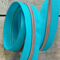 #5 Zipper Tape with Rose Gold Teeth