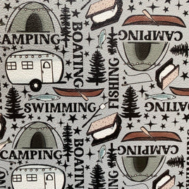 Camping Words on Grey