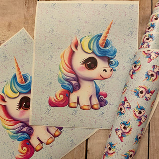 Panel Pack unicorn on blue