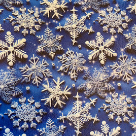 Winter Snowflakes White on Blue