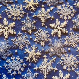 Winter Snowflakes White on Blue