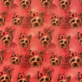 Yorkies on Dark Pink