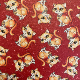 Halloween Breakfast Cats on Red