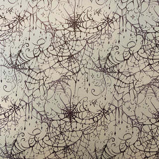 Halloween Breakfast Cobwebs Black on Blue