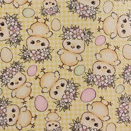 Easter Chicks and Eggs on Yellow