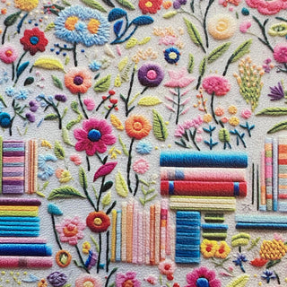 3d Embroidery Books and Flowers