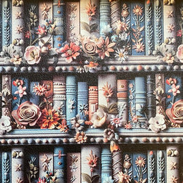 3d Books and Flowers
