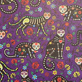 Skeleton Cats on Purple