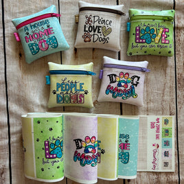 zipper bag panels NEW STYLE Dogs