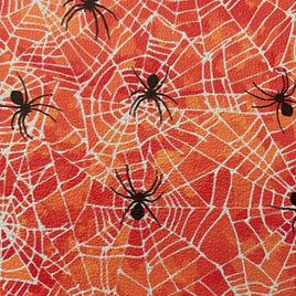 Spiders and Webs on Reddish Orange