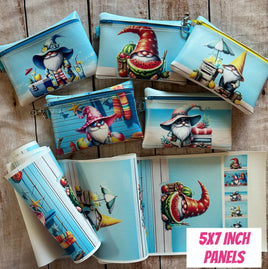 5x7 zipper bag panels NEW STYLE Beach Gnomes