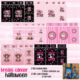 9x6 Crossbody, Gift Card, Chapstick Set, Bag Tags:  Breast Cancer Halloween