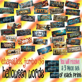 Lip Balm Halloween Words Jumbo