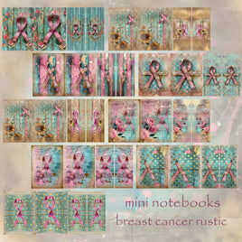 Mini Notebook Covers- Breast Cancer Rustic