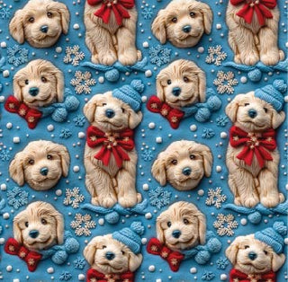Winter Dogs on Blue