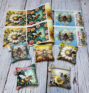 zipper bag panels Bees