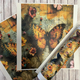 Panel Pack Butterfly with Flowers