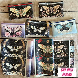 5x7 zipper bag panels NEW STYLE  Moth Floral