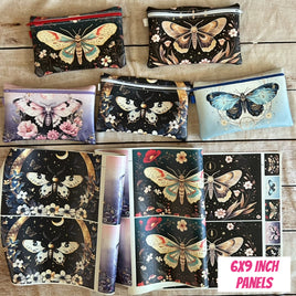 6x9 zipper bag panels NEW STYLE  Moth Floral