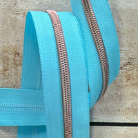 #5 Zipper Tape with Rose Gold Teeth