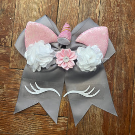Unicorn Bow kits Cheer silver pink bow