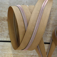 #5 Zipper Tape with Rose Gold Teeth