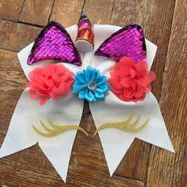 Unicorn Bow kits Cheer white  bow