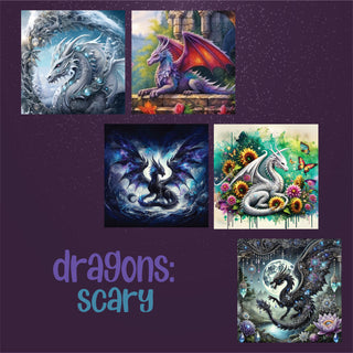 zipper bag panels Scary Dragons