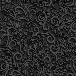 Floral Dark Gray on Black