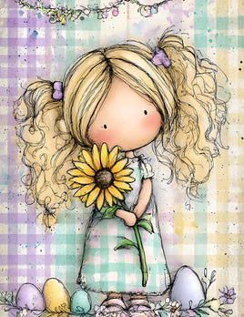 Printed Vinyl Panel 8.5x10.5 Easter Girl Blonde Hair