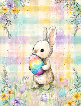 Printed Vinyl Panel 8.5x10.5 Easter Bunny with Egg
