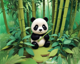 Tote Panel Panda in Bamboo