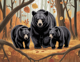 Tote Panel Black Bears