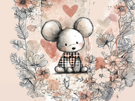 Tote Panel Valentine Mouse