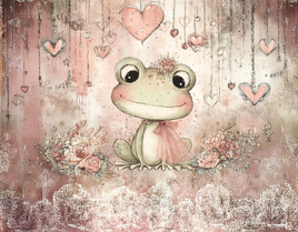Tote Panel Valentine Frog