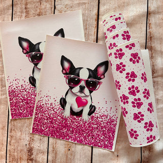 Panel Pack Valentine Boston Terrier