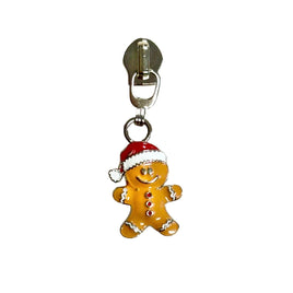 3D Gingerbread Man #5 Zipper Pull