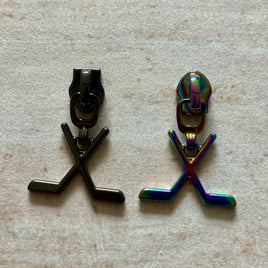 Hockey sticks #5 zipper pull