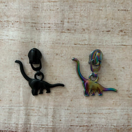 Long neck Dino #5 zipper pulls
