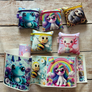 zipper bag panels Cute Animals