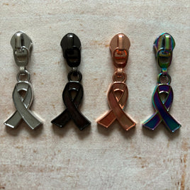 Cancer ribbon #5 zipper pull