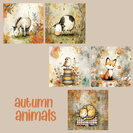 zipper bag panels NEW STYLE Autumn Animals