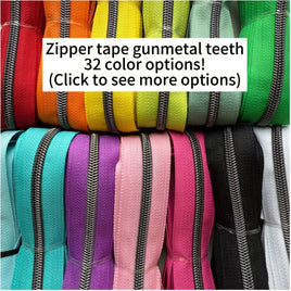 #5 Zipper Tape with Gunmetal Teeth