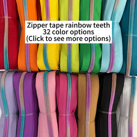 #5 Zipper Tape with Rainbow Teeth
