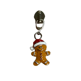 3D Gingerbread Man #5 Zipper Pull