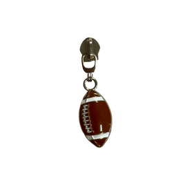 3D Football #5 Zipper Pull